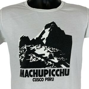 Vintage 80s Machu Picchu T Shirt Cusco Peru Machupicchu Inca Blue Unisex S Small
